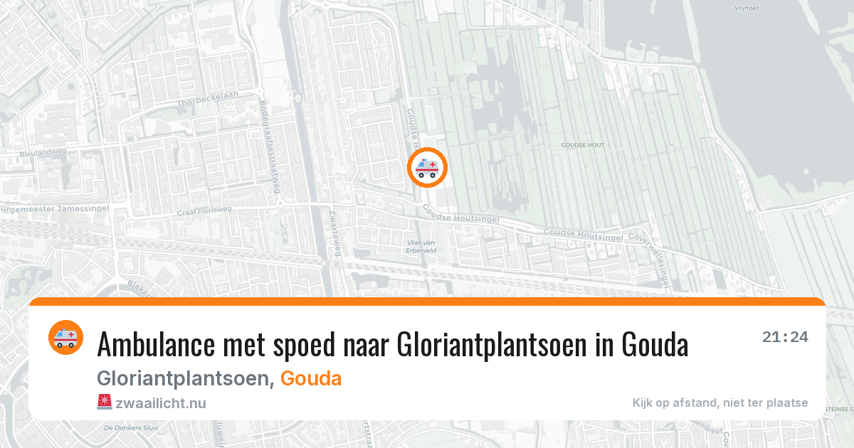 Ambulance met spoed naar Gloriantplantsoen in Gouda — 20 apr 2026