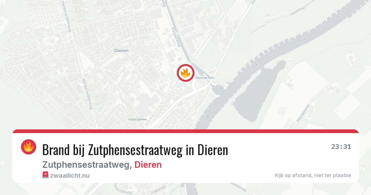 Brand bij Zutphensestraatweg in Dieren — 21 mei 2026