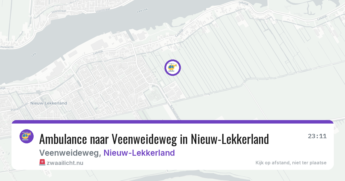 Ambulance naar Veenweideweg in Nieuw-Lekkerland — 26 jul 2026