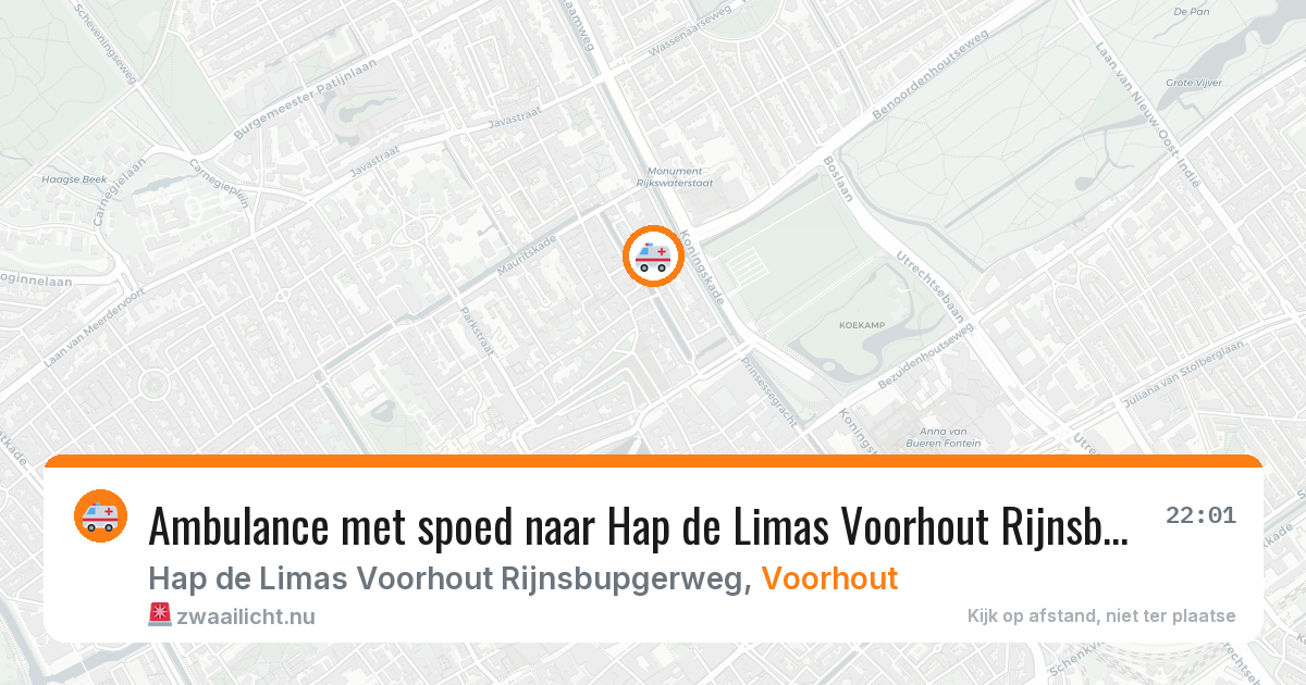 Ambulance met spoed naar Hap de Limas Voorhout Rijnsbupgerweg in Voorhout — 6 mei 2026