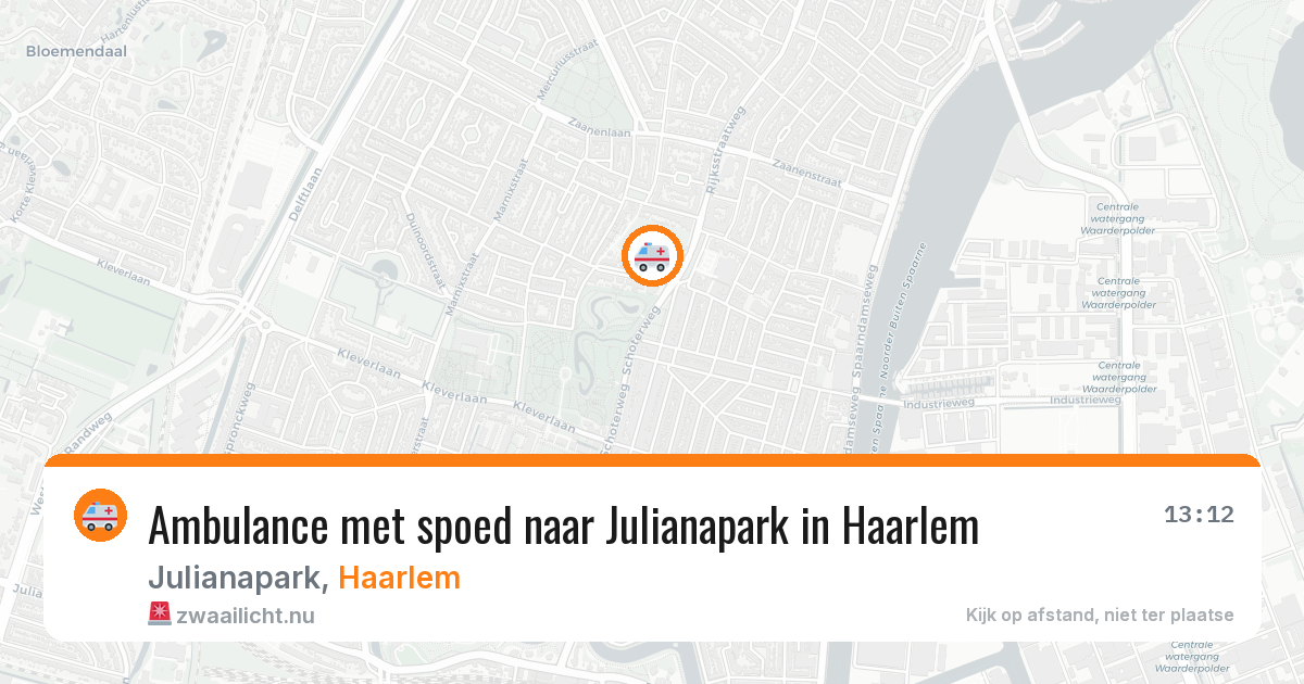 Ambulance met spoed naar Julianapark in Haarlem — 30 mei 2026