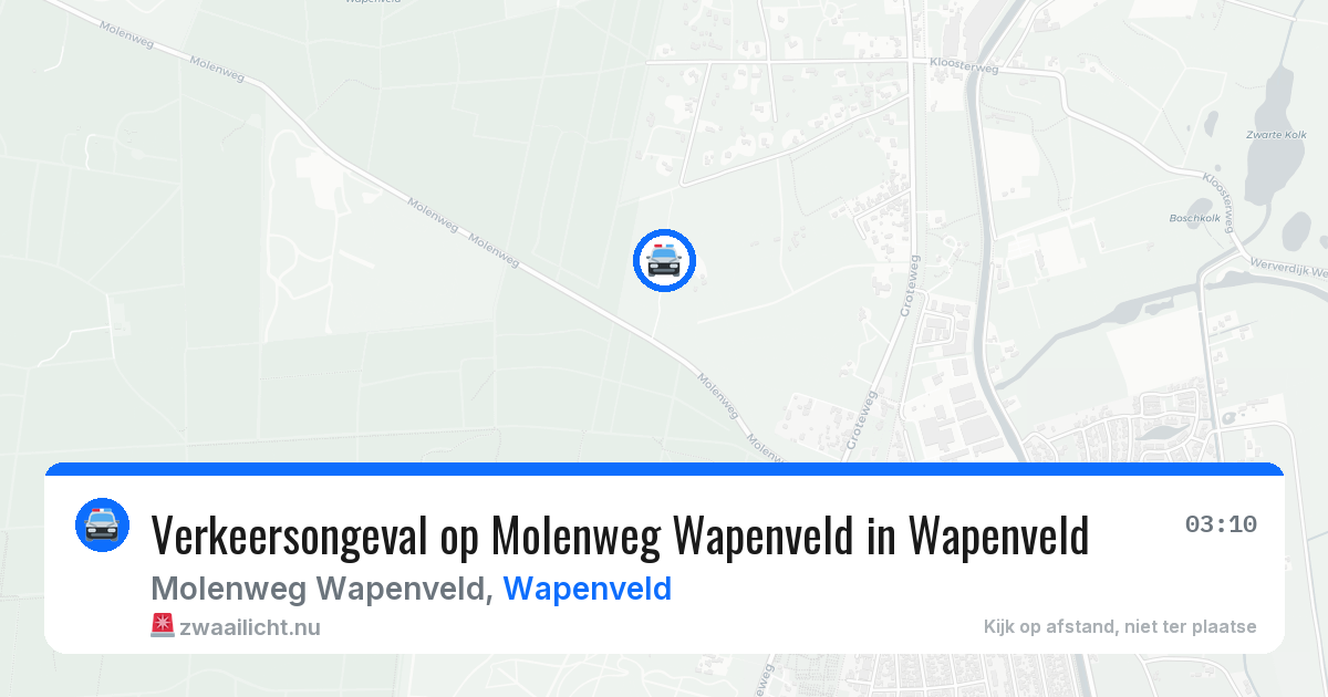Verkeersongeval op Molenweg Wapenveld in Wapenveld — 20 jan 2026