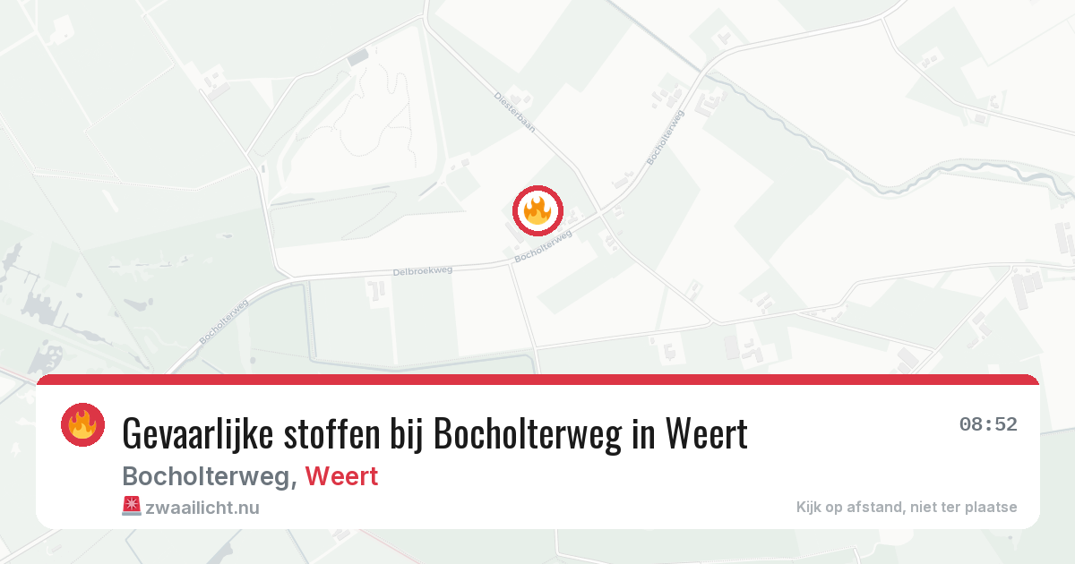 Gevaarlijke stoffen bij Bocholterweg in Weert — 18 mei 2026