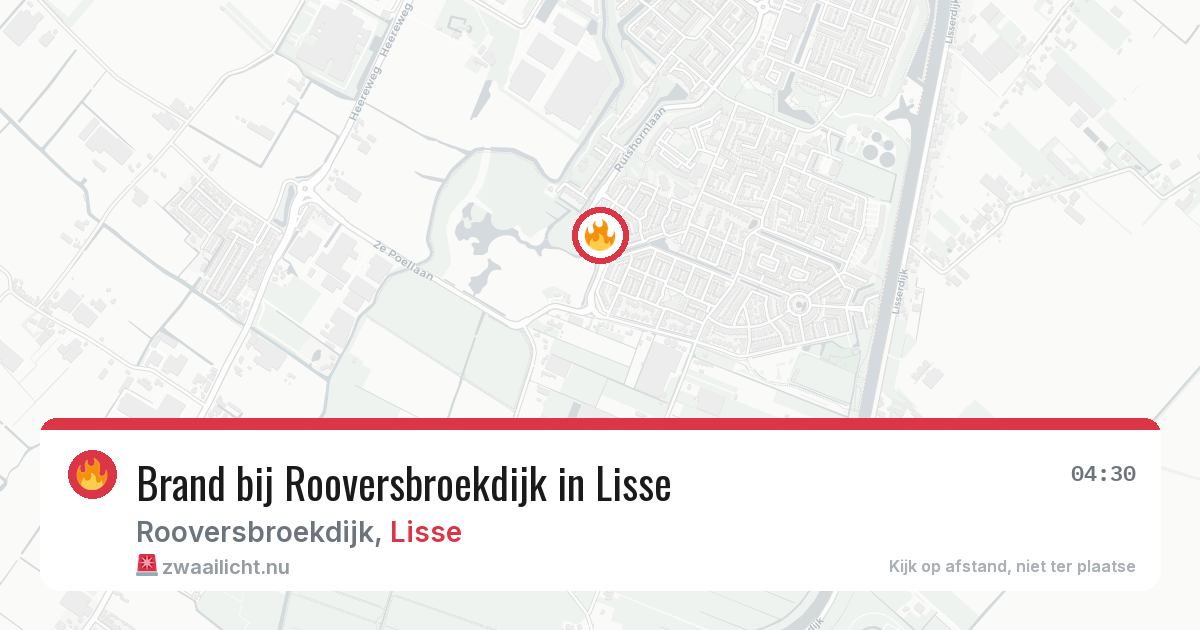 Brand bij Rooversbroekdijk in Lisse — 21 mei 2026