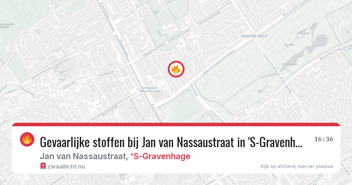 Gevaarlijke stoffen bij Jan van Nassaustraat in 'S-Gravenhage — 11 mei 2026
