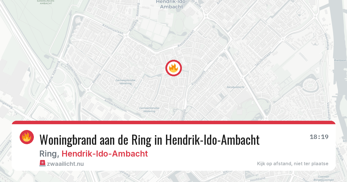 Woningbrand aan de Ring in Hendrik-Ido-Ambacht — 10 jul 2026