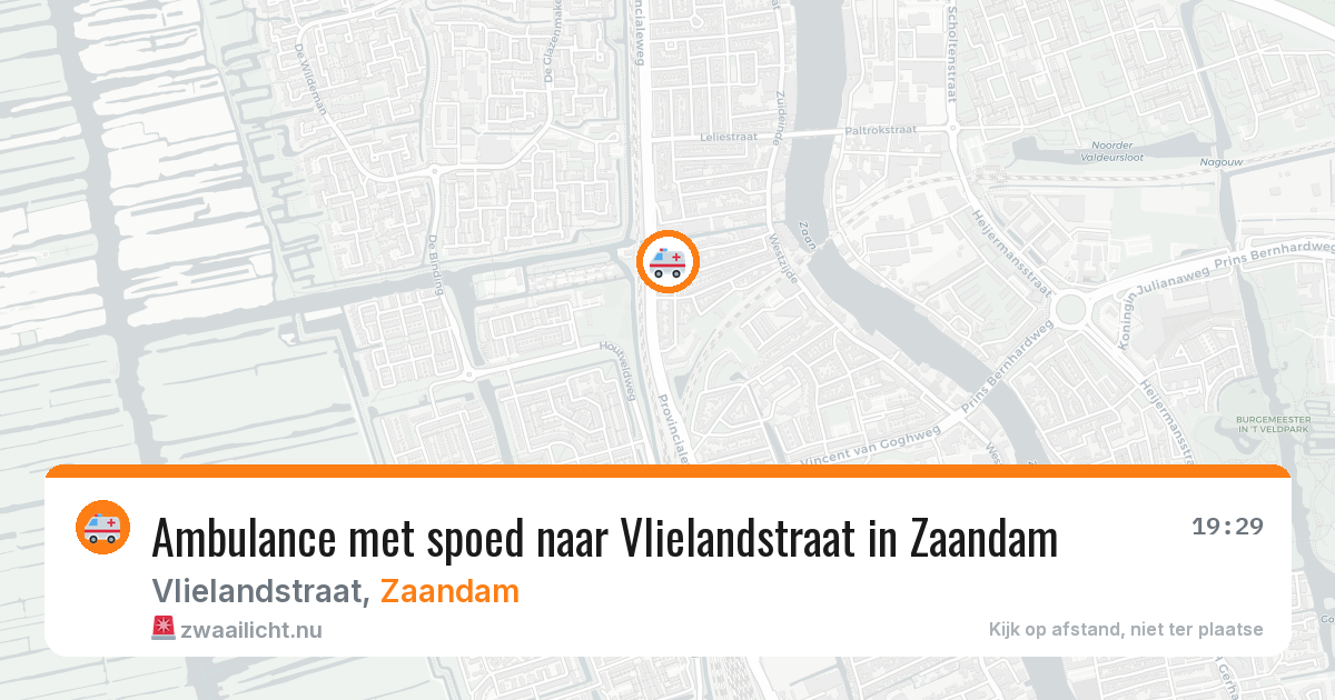 Ambulance met spoed naar Vlielandstraat in Zaandam — 23 jul 2026