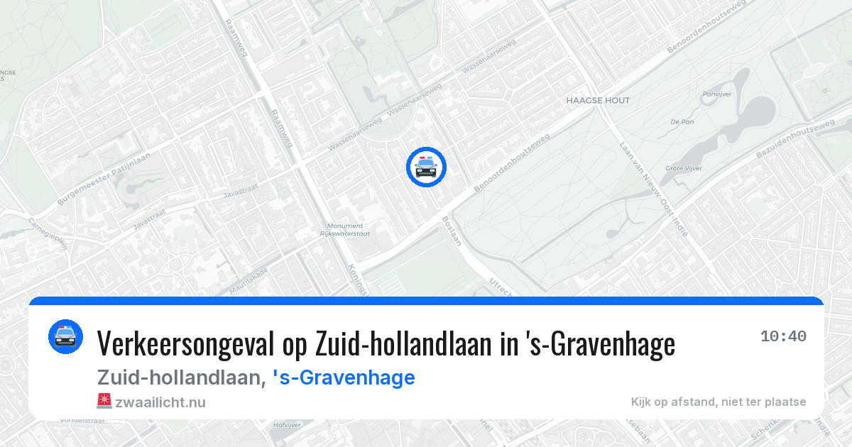 Verkeersongeval op Zuid-hollandlaan in 's-Gravenhage — 8 jun 2026