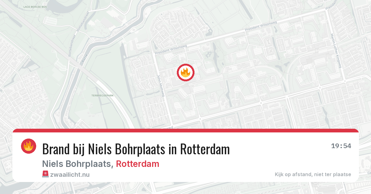 Brand bij Niels Bohrplaats in Rotterdam — 12 jul 2026