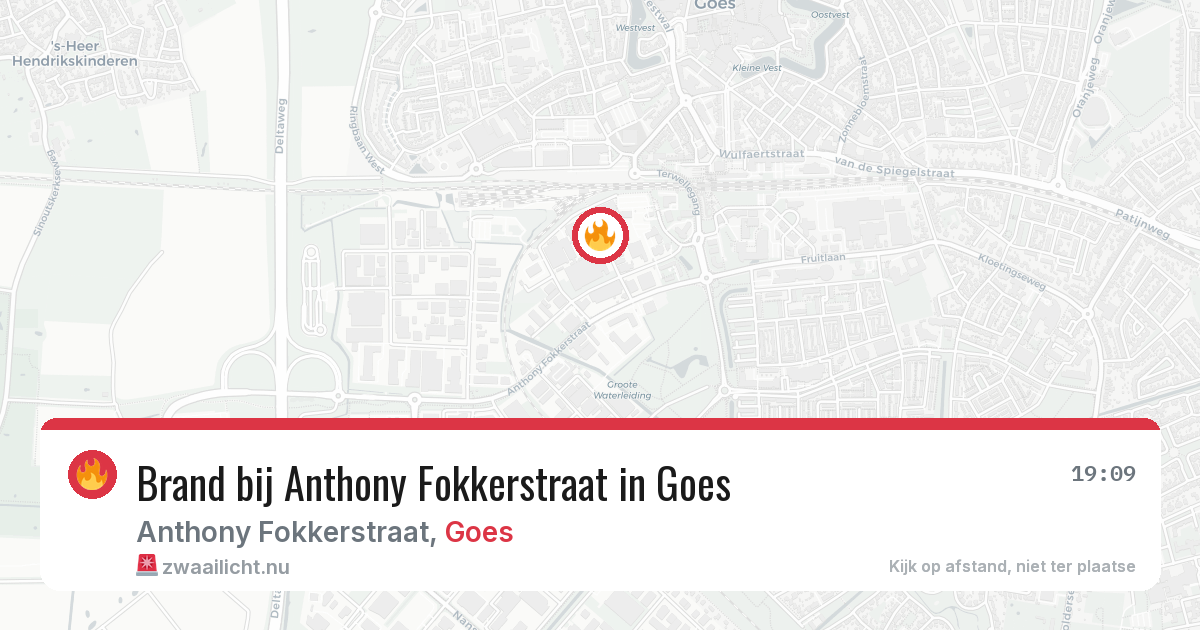 Brand bij Anthony Fokkerstraat in Goes — 14 apr 2026