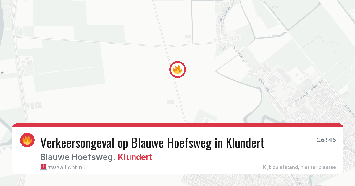 Verkeersongeval op Blauwe Hoefsweg in Klundert — 14 jul 2026