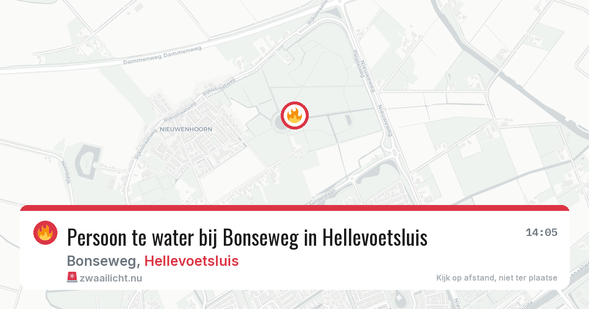 Persoon te water bij Bonseweg in Hellevoetsluis — 4 jun 2026