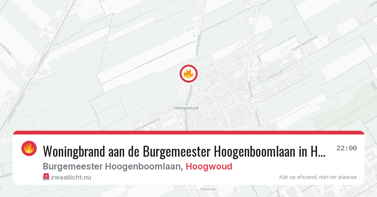 Woningbrand aan de Burgemeester Hoogenboomlaan in Hoogwoud — 15 mrt 2026