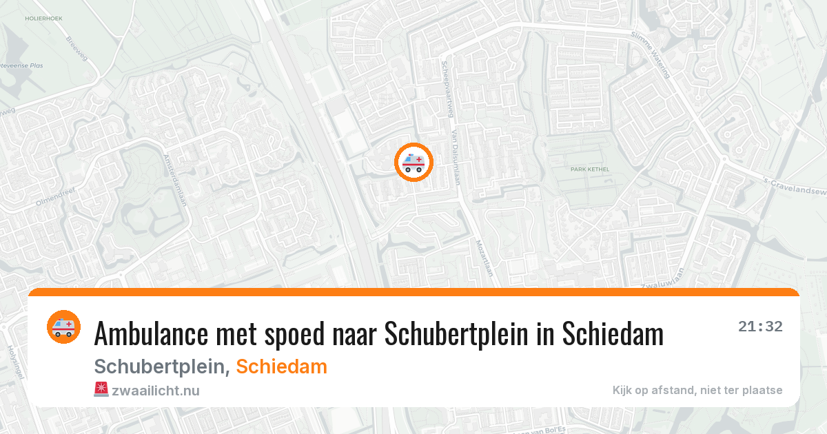 Ambulance met spoed naar Schubertplein in Schiedam — 6 mei 2026