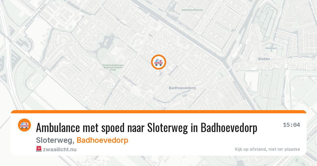 Ambulance met spoed naar Sloterweg in Badhoevedorp — 10 jul 2026