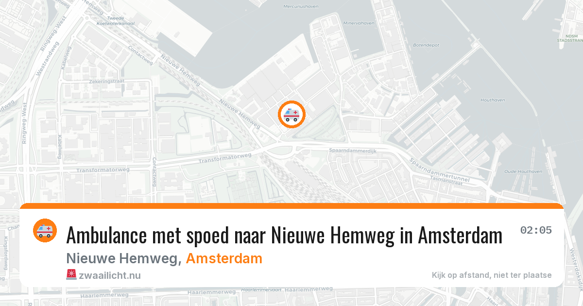 Ambulance met spoed naar Nieuwe Hemweg in Amsterdam — 18 mei 2026