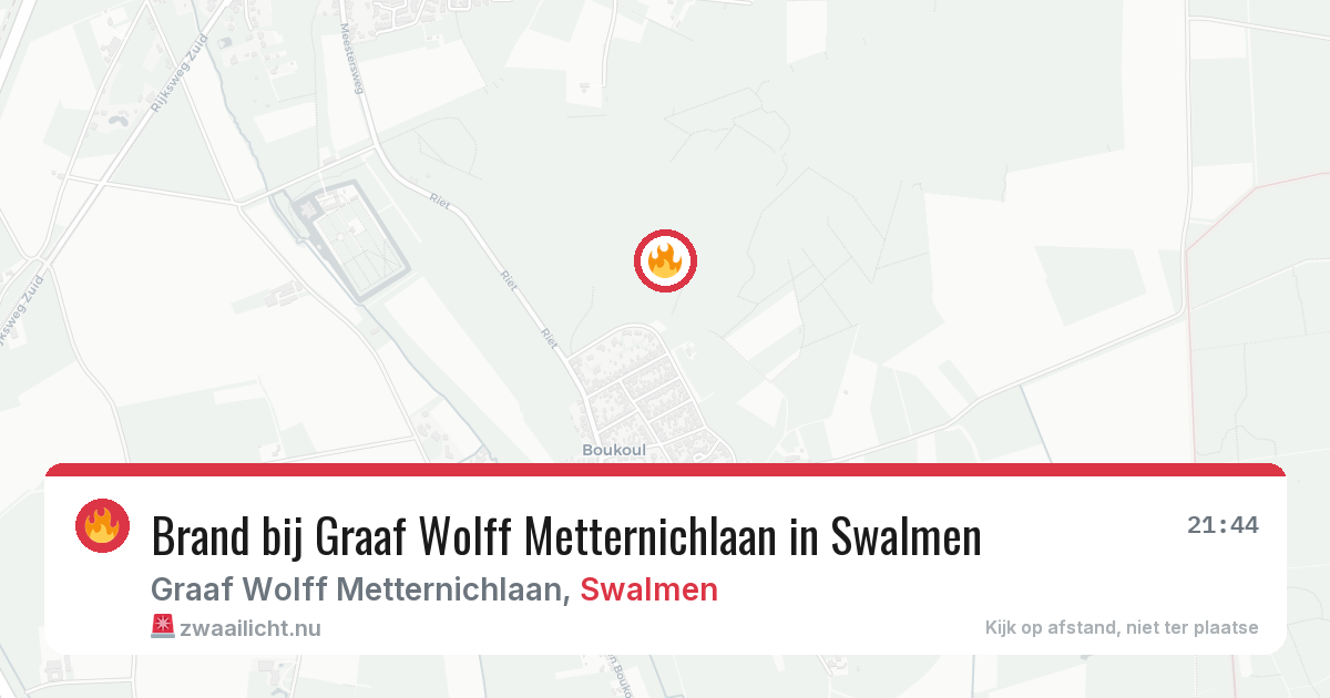 Brand bij Graaf Wolff Metternichlaan in Swalmen — 10 jul 2026