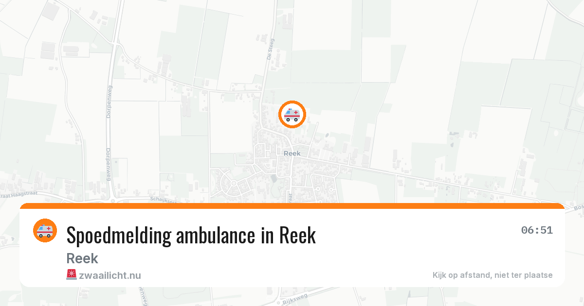Spoedmelding ambulance in Reek — 26 mei 2026