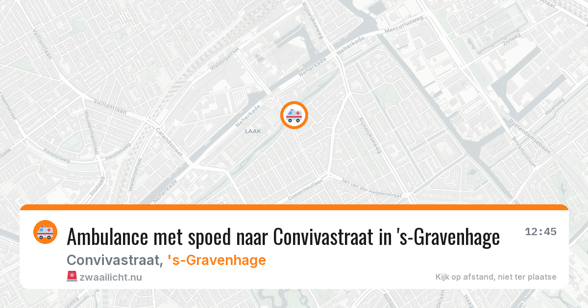 Ambulance met spoed naar Convivastraat in 's-Gravenhage — 24 mei 2026