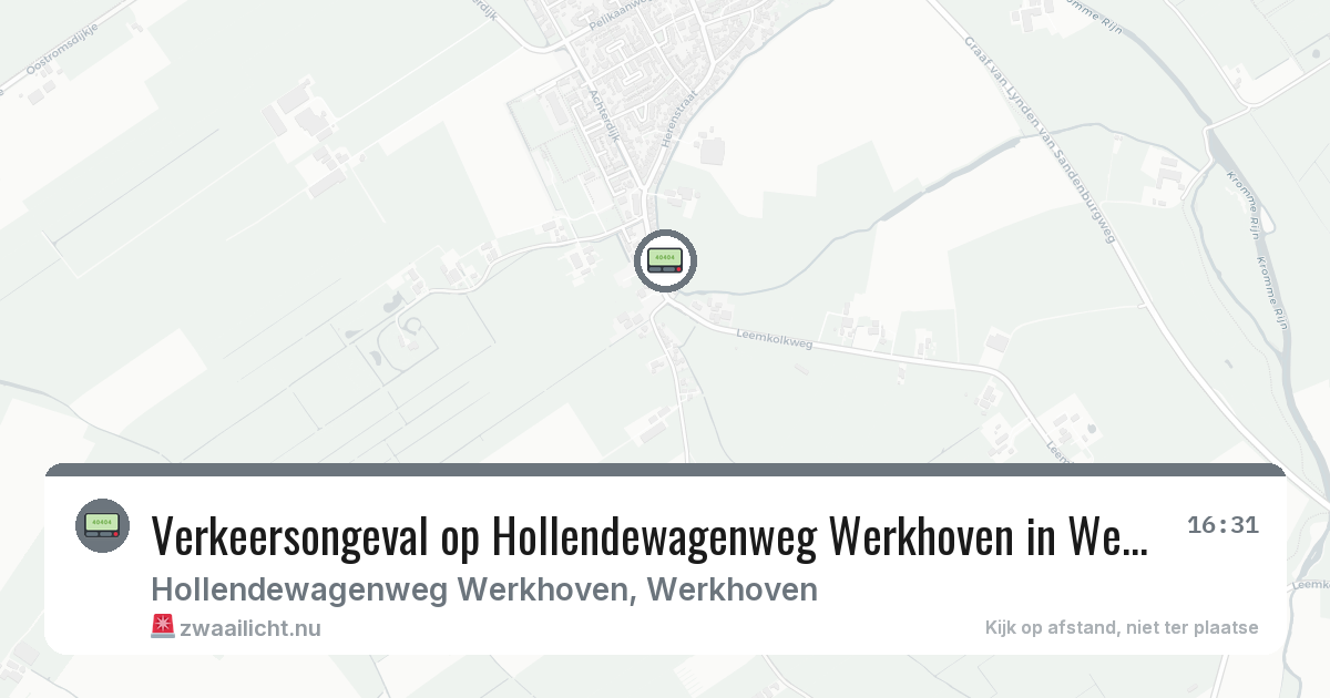 Verkeersongeval op Hollendewagenweg Werkhoven in Werkhoven — 12 mrt 2026