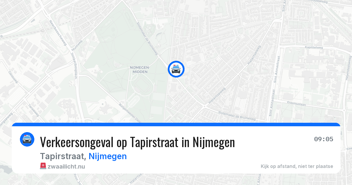 Verkeersongeval op Tapirstraat in Nijmegen — 10 mrt 2026