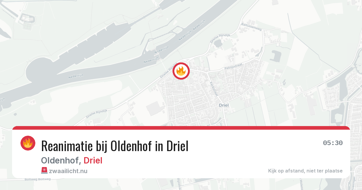 Reanimatie bij Oldenhof in Driel — 17 jul 2026