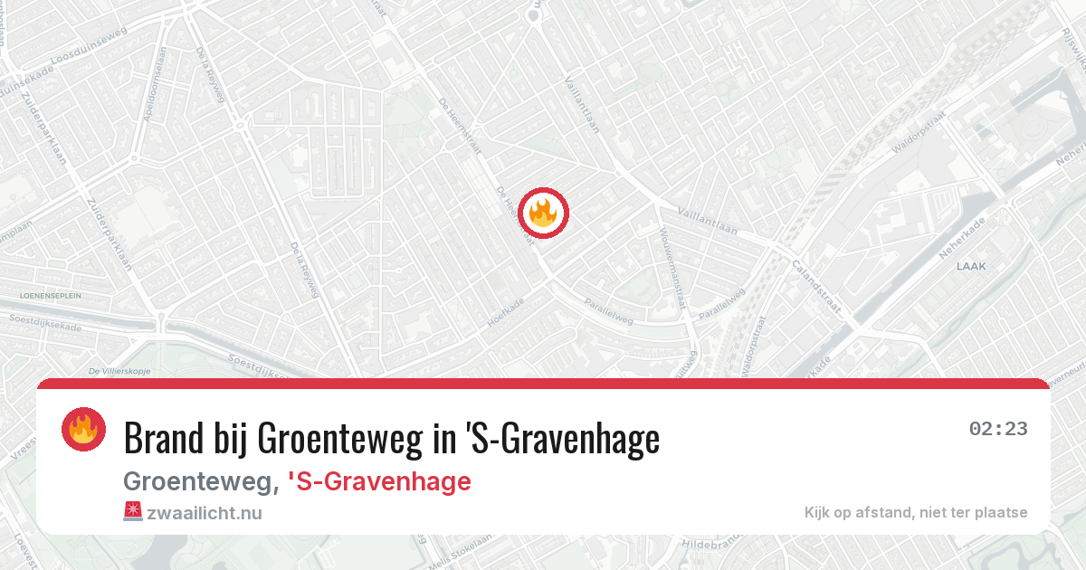 Brand bij Groenteweg in 'S-Gravenhage — 6 jun 2026