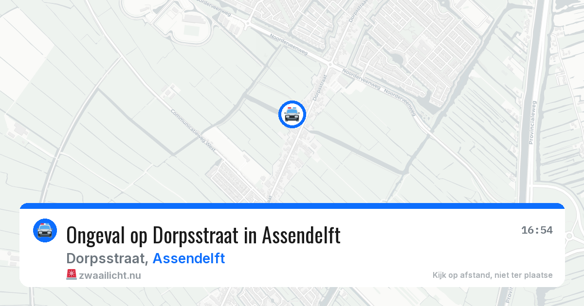Ongeval op Dorpsstraat in Assendelft — 20 jul 2026