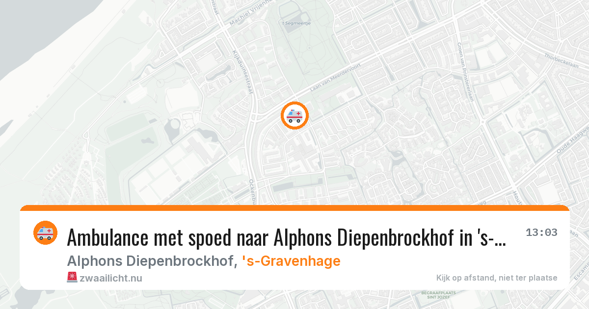 Ambulance met spoed naar Alphons Diepenbrockhof in 's-Gravenhage — 25 jul 2026