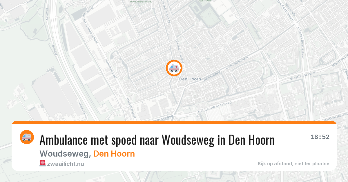 Ambulance met spoed naar Woudseweg in Den Hoorn — 6 mei 2026