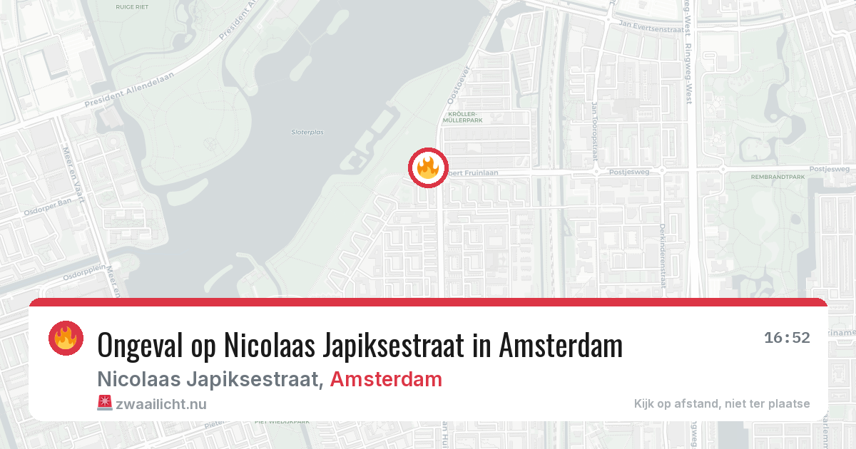 Ongeval op Nicolaas Japiksestraat in Amsterdam — 25 jul 2026