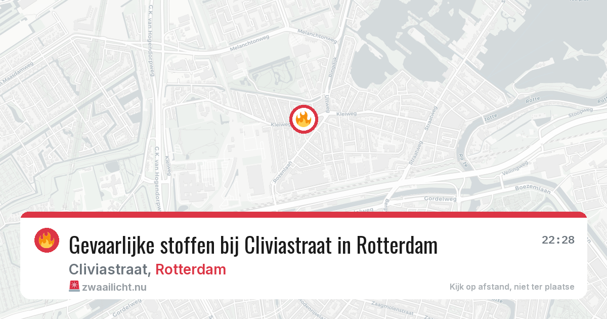 Gevaarlijke stoffen bij Cliviastraat in Rotterdam — 11 mei 2026