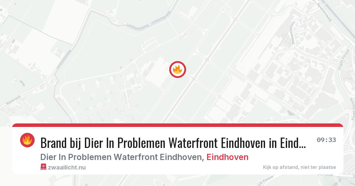 Brand bij Dier In Problemen Waterfront Eindhoven in Eindhoven — 7 apr 2026