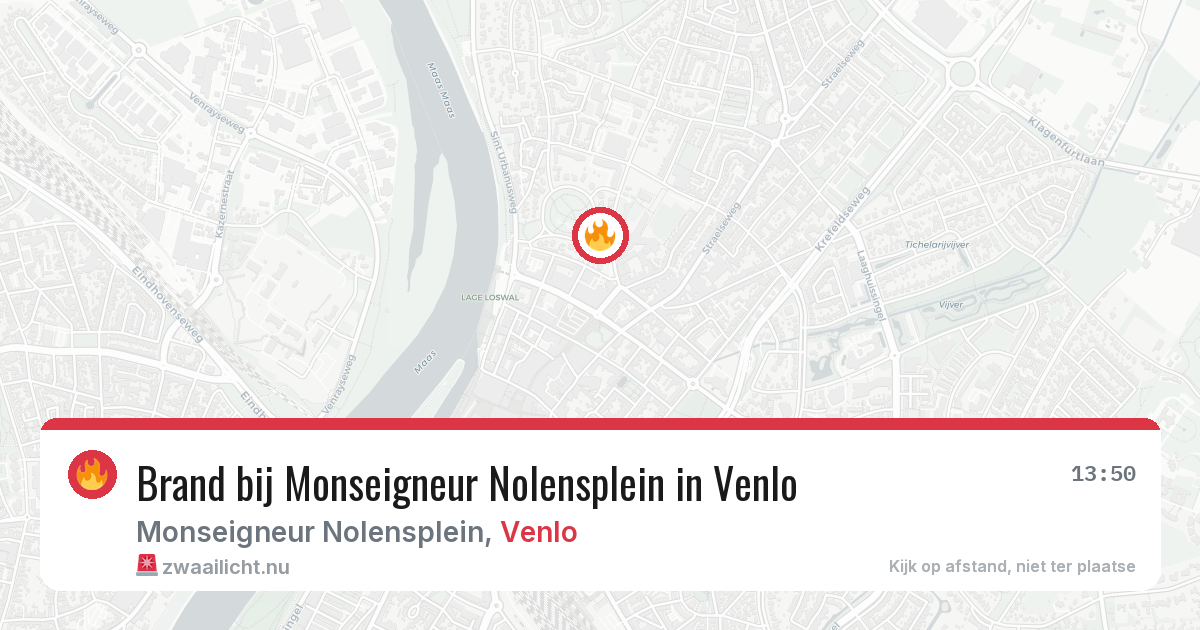 Brand bij Monseigneur Nolensplein in Venlo — 10 mei 2026