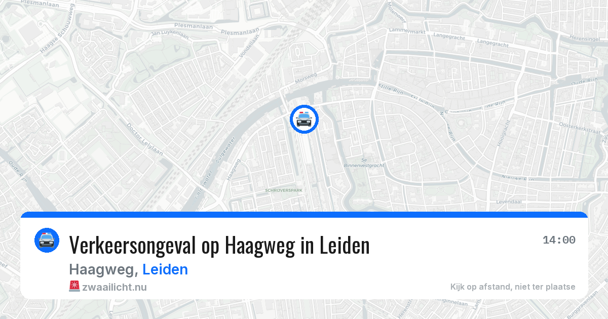 Verkeersongeval op Haagweg in Leiden — 20 mrt 2026