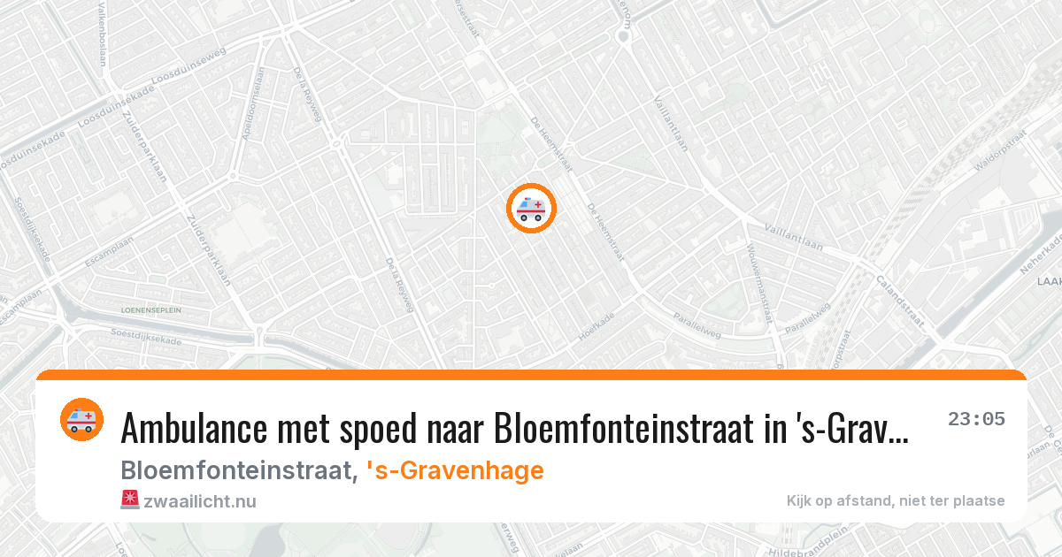 Ambulance met spoed naar Bloemfonteinstraat in 's-Gravenhage — 10 apr 2026