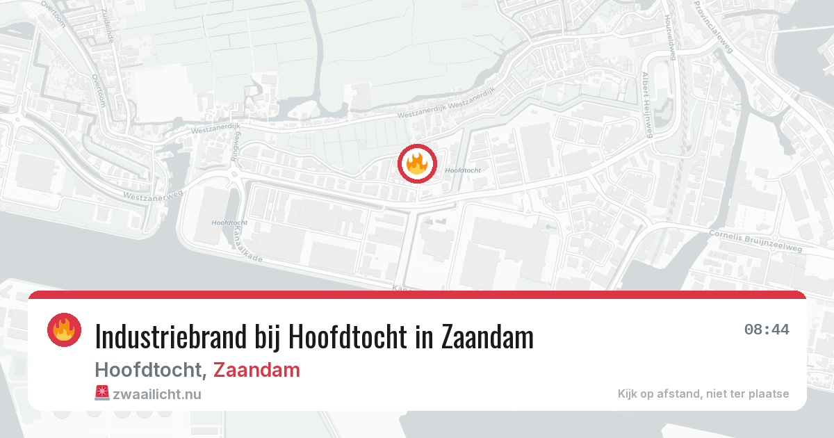 Industriebrand bij Hoofdtocht in Zaandam — 8 apr 2026