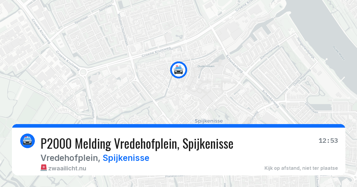 P2000 Melding Vredehofplein, Spijkenisse — 19 mrt 2026