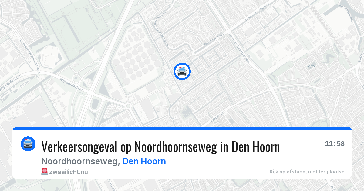 Verkeersongeval op Noordhoornseweg in Den Hoorn — 23 mrt 2026