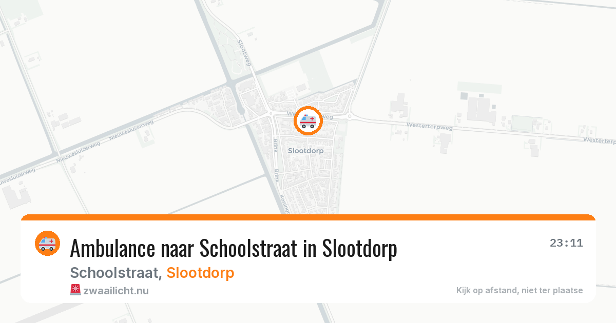 Ambulance naar Schoolstraat in Slootdorp — 25 mei 2026
