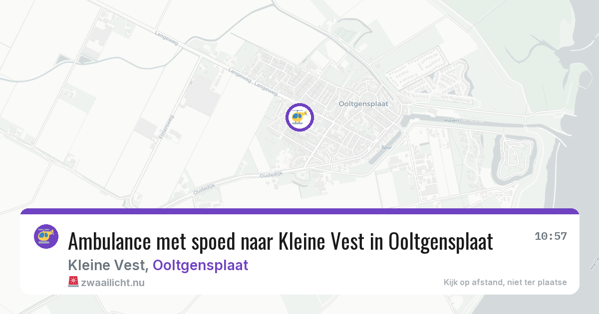 Ambulance met spoed naar Kleine Vest in Ooltgensplaat — 11 jul 2026