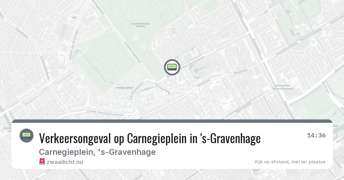 Verkeersongeval op Carnegieplein in 's-Gravenhage — 14 feb 2026