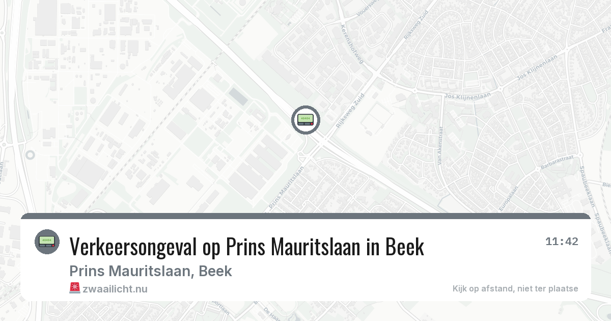 Verkeersongeval op Prins Mauritslaan in Beek — 22 jul 2026
