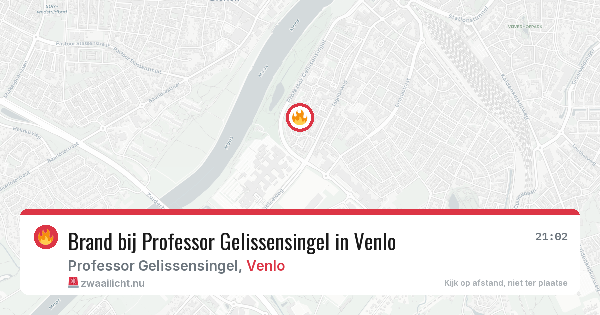 Brand bij Professor Gelissensingel in Venlo — 15 apr 2026