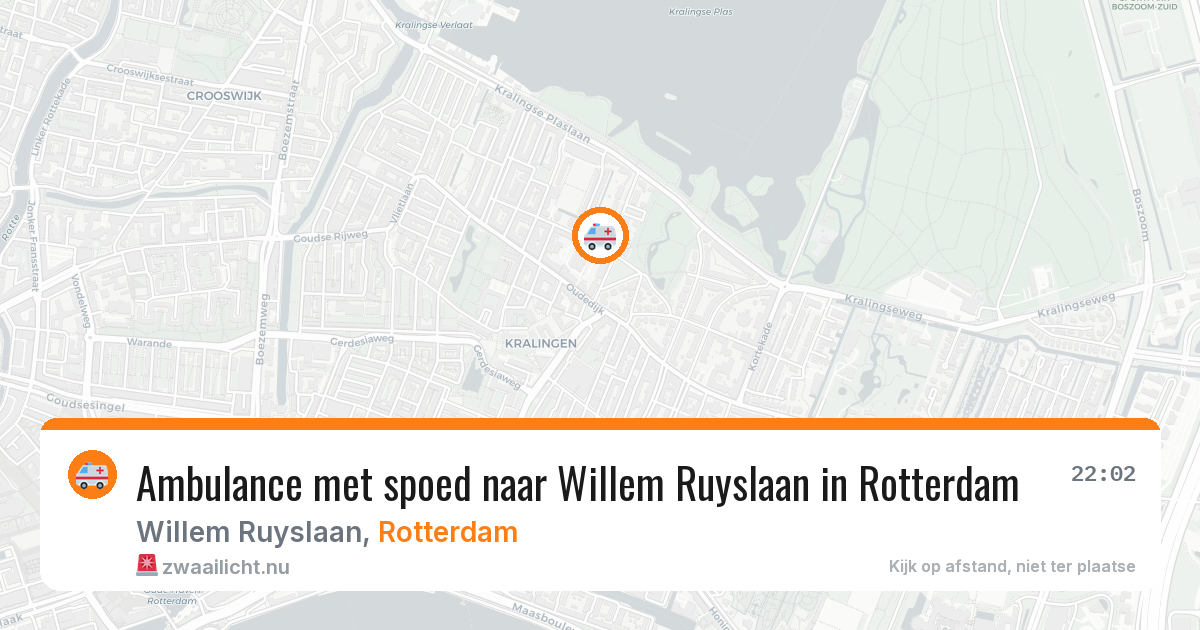 Ambulance met spoed naar Willem Ruyslaan in Rotterdam — 22 mrt 2026