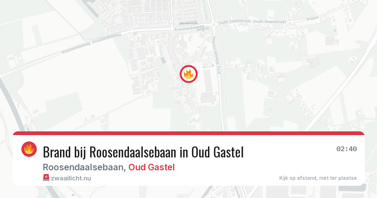 Brand bij Roosendaalsebaan in Oud Gastel — 6 jun 2026