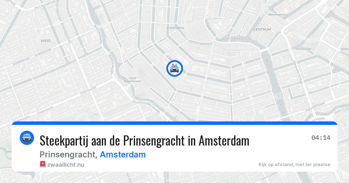 Steekpartij aan de Prinsengracht in Amsterdam — 9 apr 2026