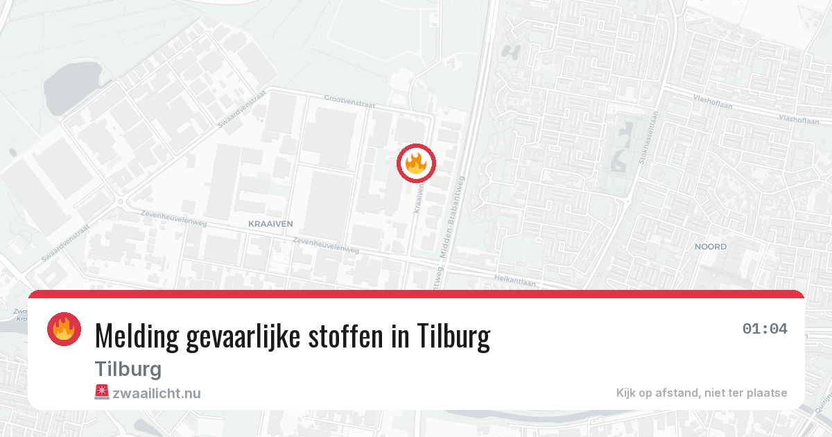 Melding gevaarlijke stoffen in Tilburg — 8 apr 2026
