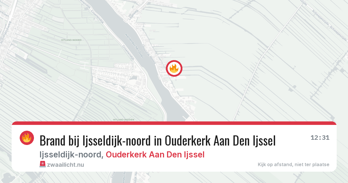 Brand bij Ijsseldijk-noord in Ouderkerk Aan Den Ijssel — 4 apr 2026