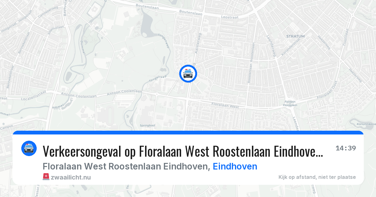 Verkeersongeval op Floralaan West Roostenlaan Eindhoven in Eindhoven — 20 mrt 2026